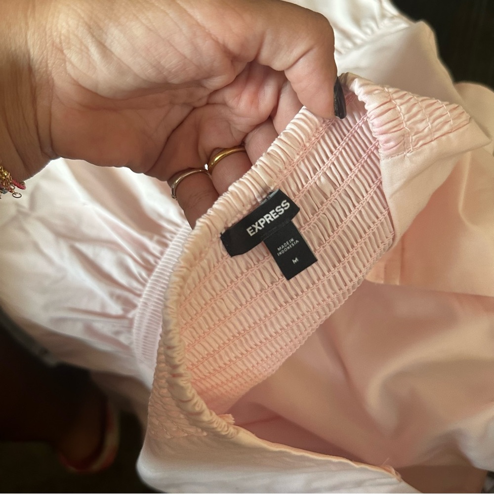 Zara Pink Ruffle Strapless Top - Picture 4 of 4